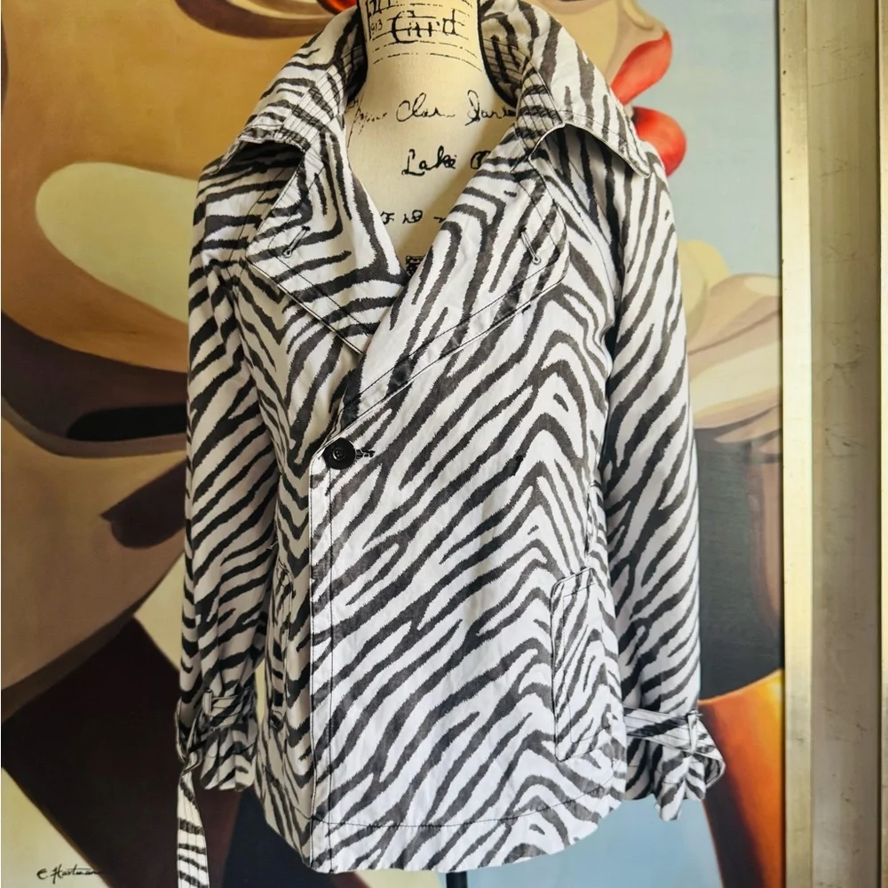 Filmore Studios California zebra print vintage 90s Y2K lightweight jacket small - Picture 2 of 8